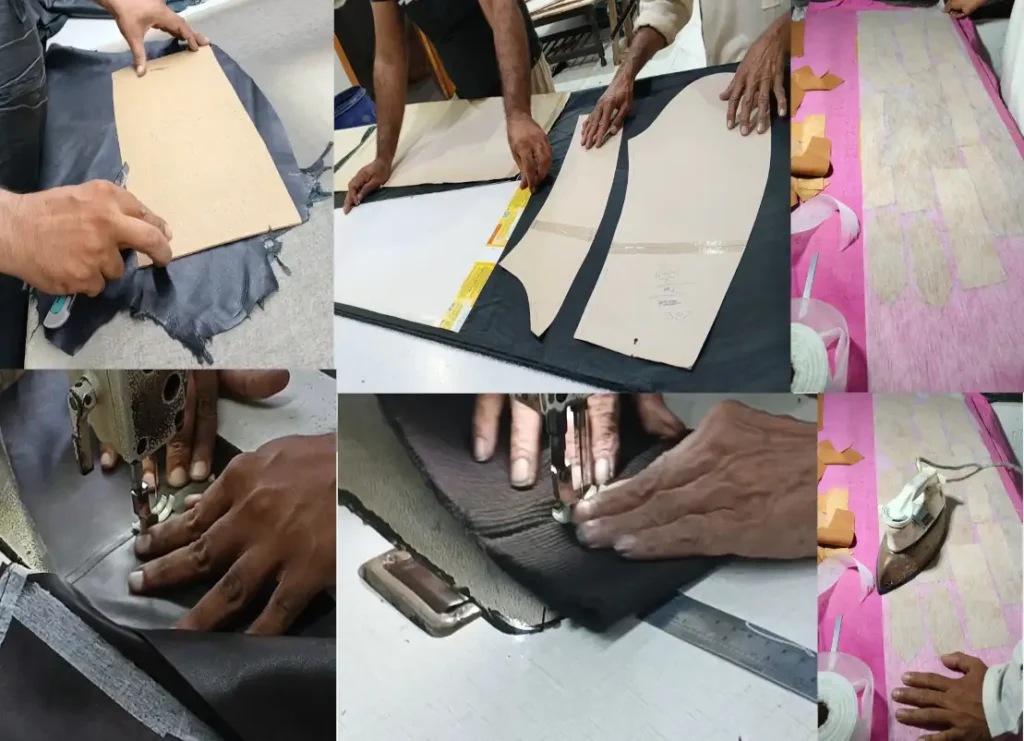 Introduction image showing a Pakistani leather manufacturer working on premium leather jackets