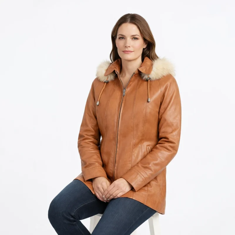 Noir Prestige Tailored Leather Coat