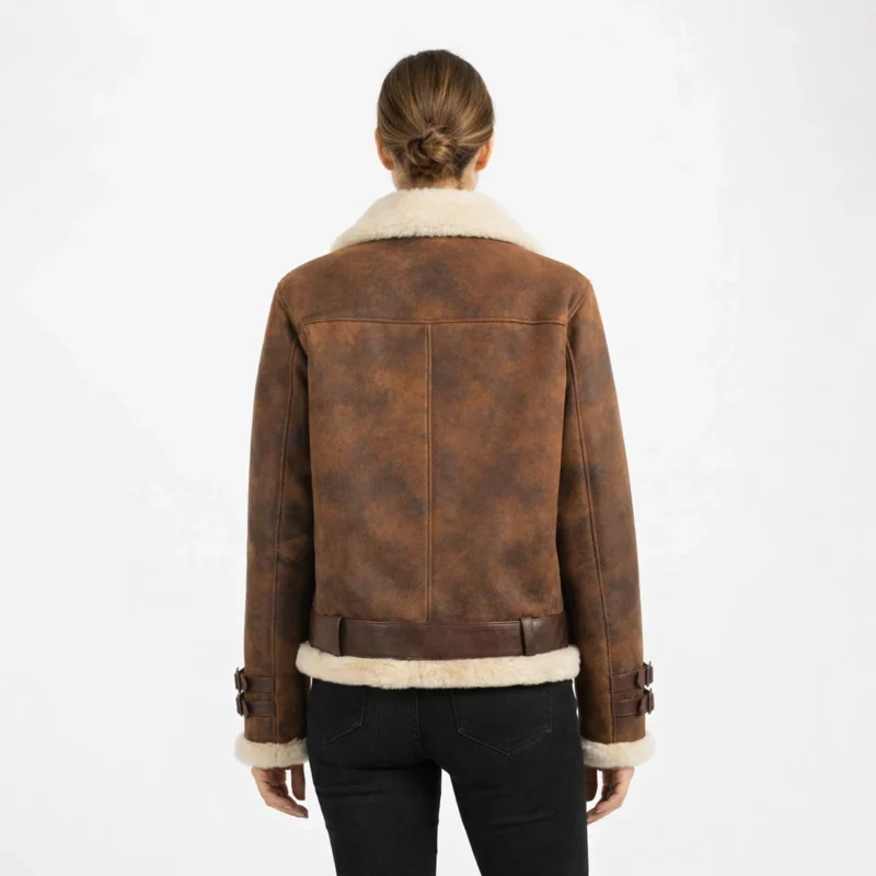 Obsidian Prestige Modern Shearling Aviator Bomber