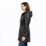 Shadowline Elegant Half-Length Leather Coat