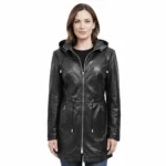 Shadowline Elegant Half-Length Leather Coat