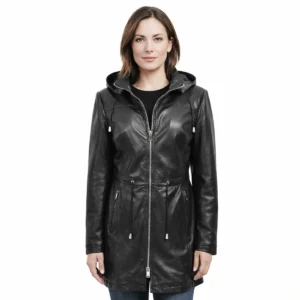 Shadowline Elegant Half-Length Leather Coat