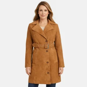 Sienna Reverie Belted Suede Leather Coat