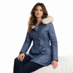 Velour Edge Luxury Leather Coat